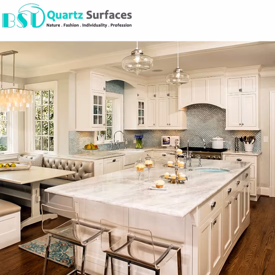 Matt or Polished Finish Quartz Stone Slab with High Quality