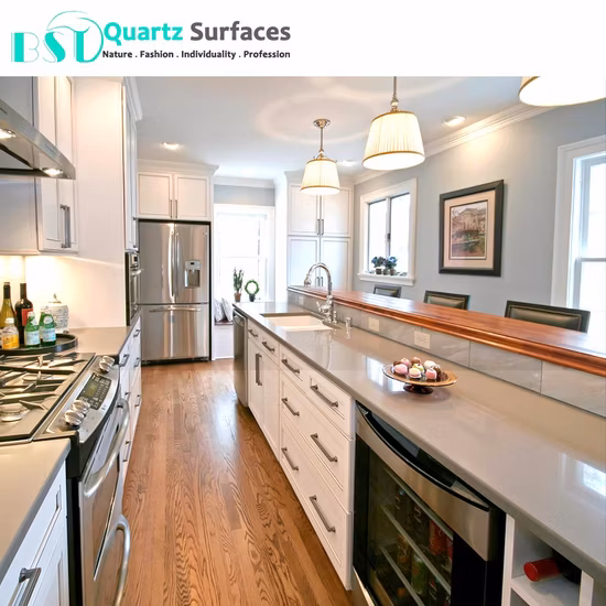 Wholesale Polished Gray Sparkling Artificial Quartz Slabs