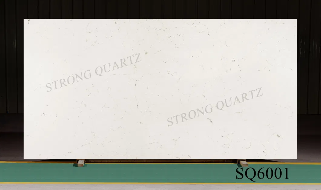 Small Grain Hot Selling Polished Quartz Stone Slab for Kitchen Countertops/Vanity/Bathroom with CE