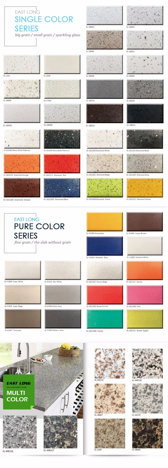 Cut-to-Size Pure Color Quartz Stone Slabs Export