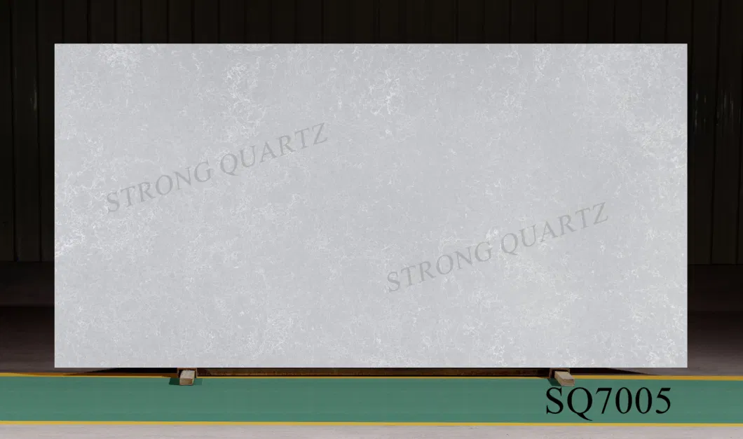 Foshan Small Grain Grey Quartz Stone Slab for Island/Kitchen/Table/Vanity Top
