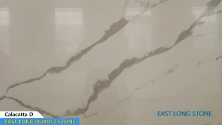 China Artificial White Single Glass Mirror Polished Quartz Stone Slabs for Kitchen Countertops
