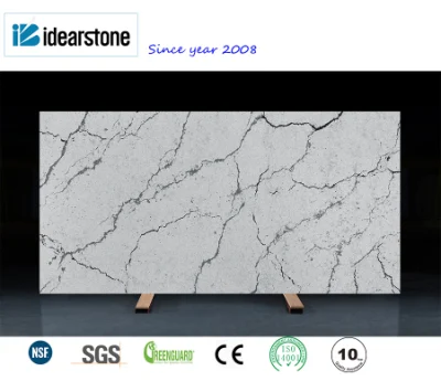 White Carrara Calacatta Marble Looking Jumbo Size 3230*1800mm Quartz Stone Slabs